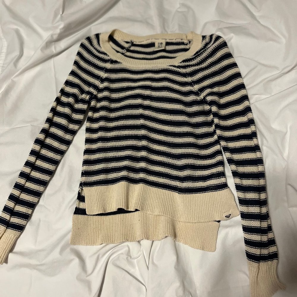 Roxy Navy and Cream Sweater